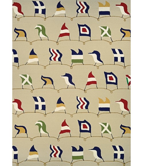 Outdoor Escape Area Rug Couristan Outdoor Escape Nautical Flags 8' Round Sand Area Rug
