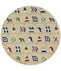 Outdoor Escape Area Rug Couristan Outdoor Escape Nautical Flags 8' Round Sand Area Rug