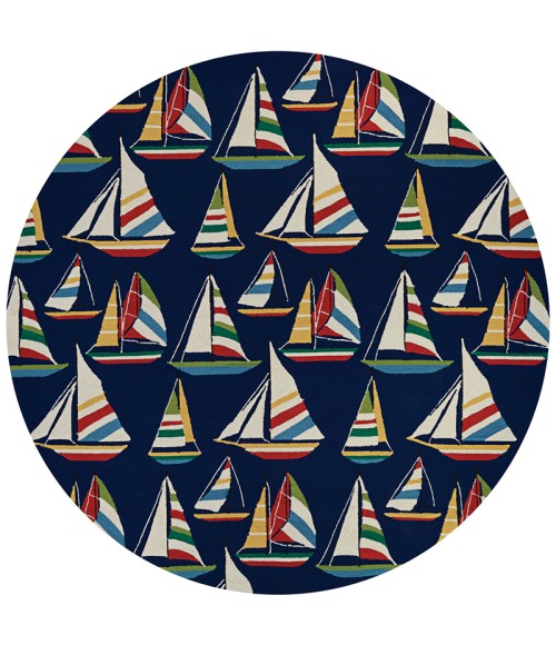 Couristan Outdoor Escape Yachting 5' x 8' Navy Area Rug