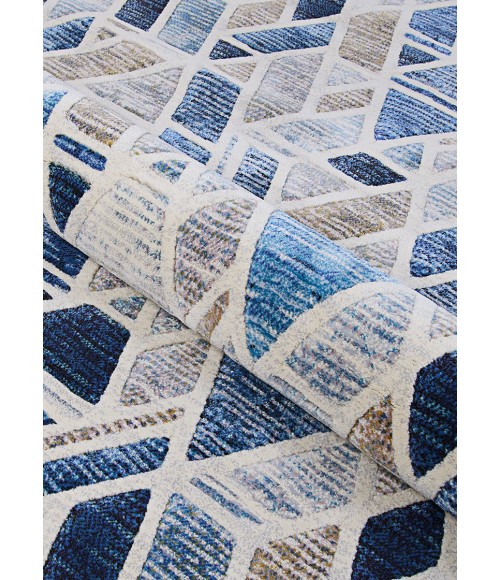 Easton Area Rug Couristan Easton City Bricks 8' Runner Graffiti Blue Area Rug