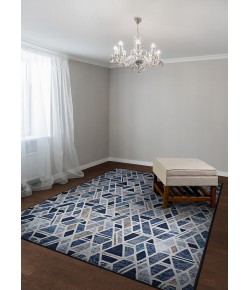 Couristan Easton City Bricks Graffiti Blue Area Rug 2 ft. 7 in. X 7 ft. 10 in. Rectangle