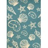 Couristan Outdoor Escape Cardita Shells Turquoise/Ivory Area Rug 2 ft. 6 in. X 8 ft. 6 in. Rectangle
