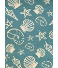 Couristan Outdoor Escape Cardita Shells 8' x 11' Turquoise/Ivory Area Rug