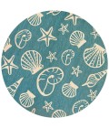 Couristan Outdoor Escape Cardita Shells 9' Runner Turquoise/Ivory Area Rug