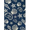 Couristan Outdoor Escape Cardita Shells Navy/Ivory Area Rug 8 ft. X 11 ft. Rectangle