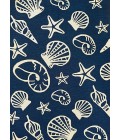 Couristan Outdoor Escape Cardita Shells 9' Runner Navy/Ivory Area Rug