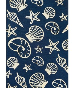 Couristan Outdoor Escape Cardita Shells Navy/Ivory Area Rug 7 ft. 10 in. X 7 in.10 in. Round