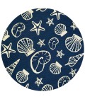 Couristan Outdoor Escape Cardita Shells 9' Runner Navy/Ivory Area Rug