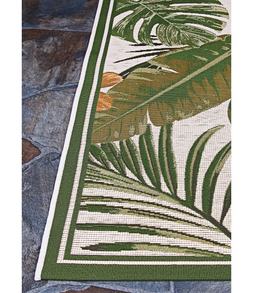 Dolce Area Rug Couristan Dolce Flowering Fern 4' x 6' Ivory/Hunter Green Area Rug