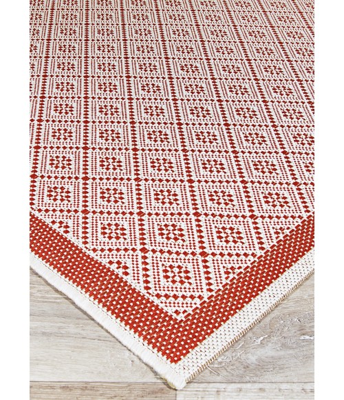 Couristan Monaco Sea Pier 8' Runner Sand/Maroon Area Rug