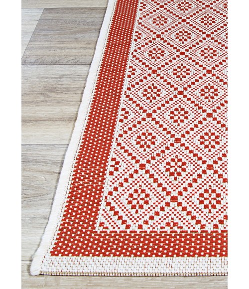 Couristan Monaco Sea Pier 8' Runner Sand/Maroon Area Rug