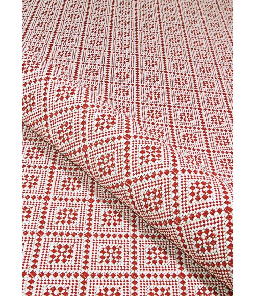 Couristan Monaco Sea Pier 8' Runner Sand/Maroon Area Rug