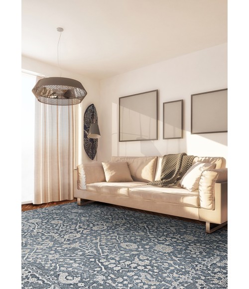 Couristan Marina Lillian 5' x 8' Slate Blue/Oyster Area Rug