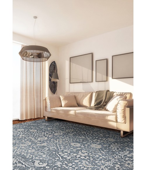 Couristan Marina Lillian 2' x 4' Slate Blue/Oyster Area Rug