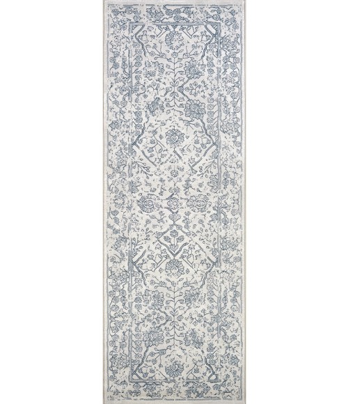 Couristan Marina Lillian 5' x 8' Oyster/Slate Blue Area Rug