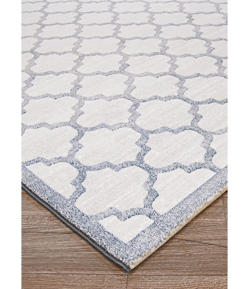 Marina Area Rug Couristan Marina Garden Gate 8' Runner Oyster/Slate Blue Area Rug