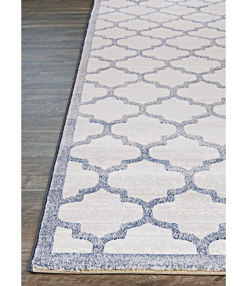 Marina Area Rug Couristan Marina Garden Gate 8' Runner Oyster/Slate Blue Area Rug