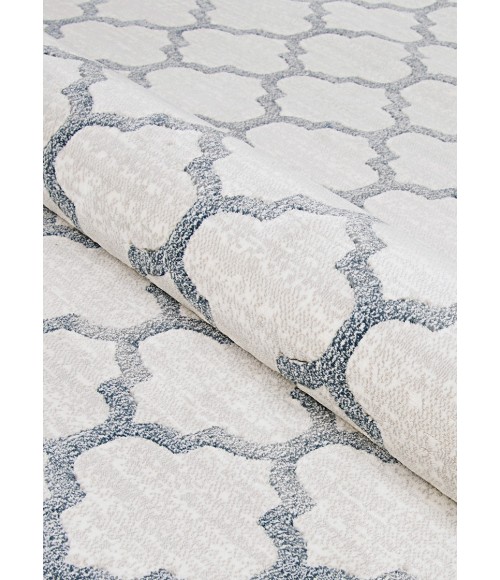 Marina Area Rug Couristan Marina Garden Gate 8' Runner Oyster/Slate Blue Area Rug