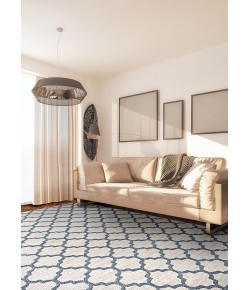 Couristan Marina Garden Gate Oyster/Slateblue Area Rug 9 ft. 2 in. X 12 ft. 9 in. Rectangle