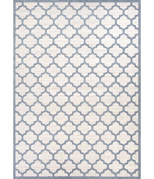 Marina Area Rug Couristan Marina Garden Gate 8' Runner Oyster/Slate Blue Area Rug