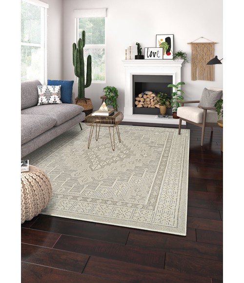 Couristan Liguria Dove Grey LIG1/1001 6 ft. 6 in. X 9 ft. 6 in. Rectangle Rug