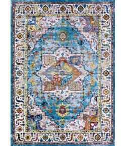 Couristan Gypsy Ely Aqua/Multi/Ivory Area Rug 3 ft. 6 in. X 5 ft. 6 in. Rectangle