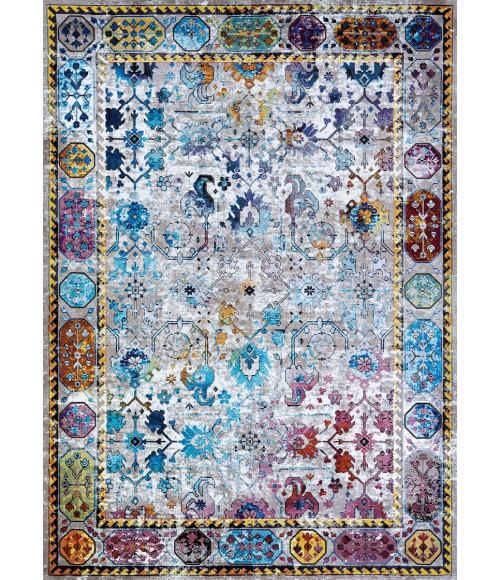 Couristan Gypsy Retro Damsel 4' x 6' Ivry/Mushroom/Multi Area Rug