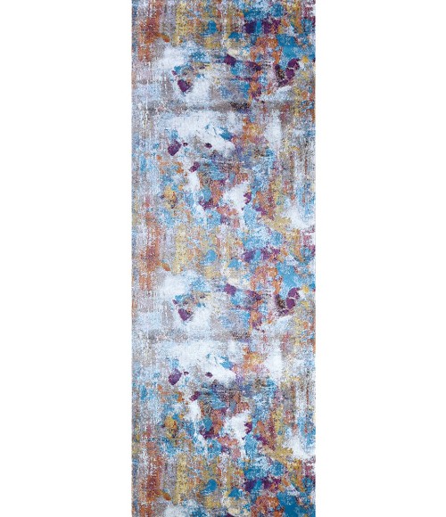 Couristan Gypsy Artists Palette 8' Runner Oyster/Multi Area Rug