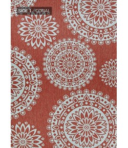 Couristan Outdurables Flower Festiva Lcoral & Dune Area Rug 2 ft. X 3 ft. 7 Rectangle