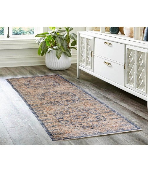 Dalyn Bergama BE3 Navy 2'3" x 7'10" Runner Rug