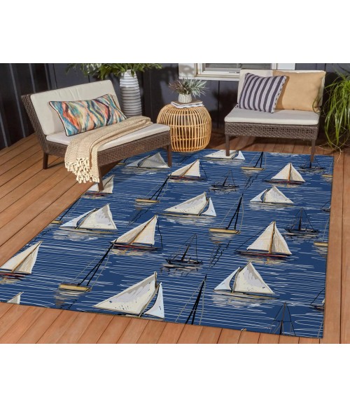 Dalyn Indoor/Outdoor Harbor HA8 Navy Washable 2'6" x 3'10" Rug