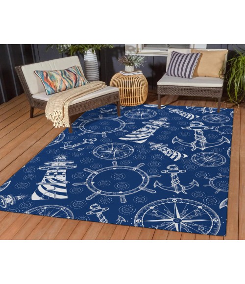 Dalyn Indoor/Outdoor Harbor HA9 Navy Washable 2'6" x 3'10" Rug