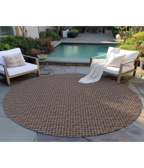 Dalyn Indoor/Outdoor Hinton HN1 Chocolate Washable 6' x 6' Rug