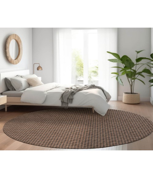 Dalyn Indoor/Outdoor Hinton HN1 Chocolate Washable 6' x 6' Rug