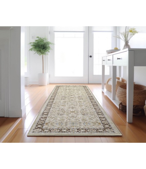 Dalyn Luxury Washable Hatay HY1 Beige 2'3" x 7'6" Runner Rug