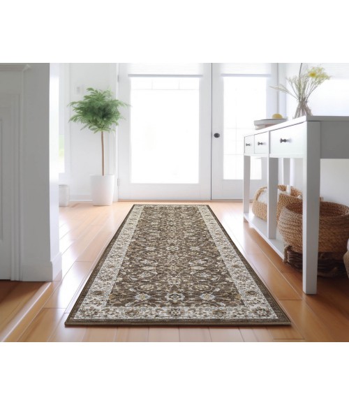 Dalyn Luxury Washable Hatay HY1 Chocolate 2'3" x 7'6" Runner Rug