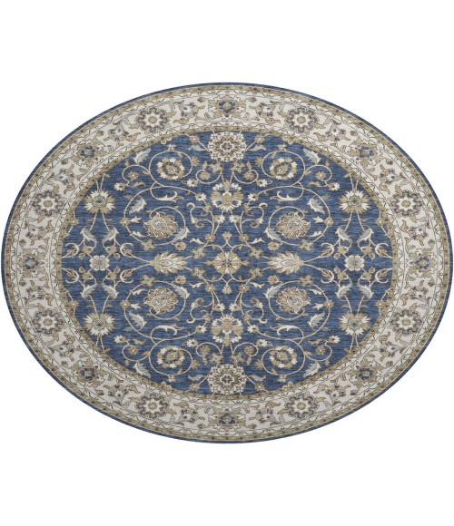 Dalyn Luxury Washable Hatay HY1 Navy 8' x 8' Round Rug