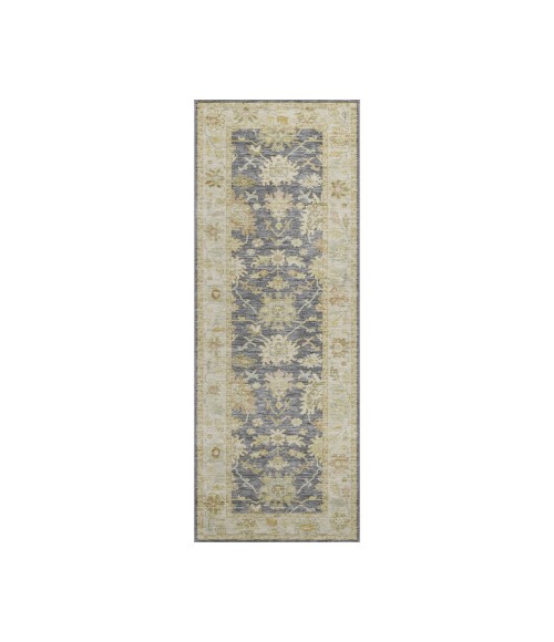 Dalyn Luxury Washable Hatay HY2 Gray 2'3" x 7'6" Runner Rug