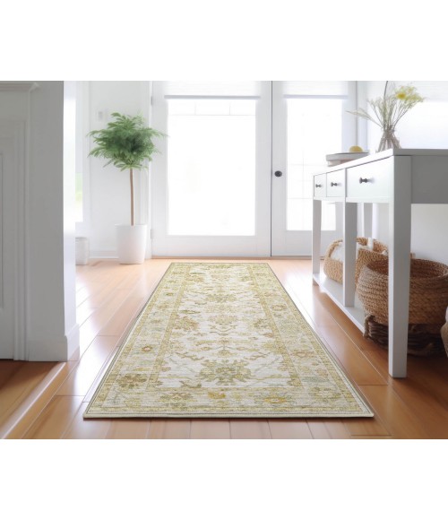 Dalyn Luxury Washable Hatay HY2 Ivory 2'3" x 7'6" Runner Rug