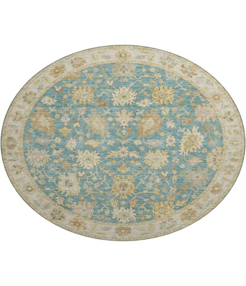 Dalyn Luxury Washable Hatay HY2 Teal 8' x 8' Round Rug