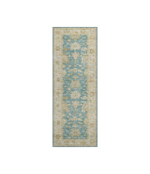 Dalyn Luxury Washable Hatay HY2 Teal 2'3" x 7'6" Runner Rug
