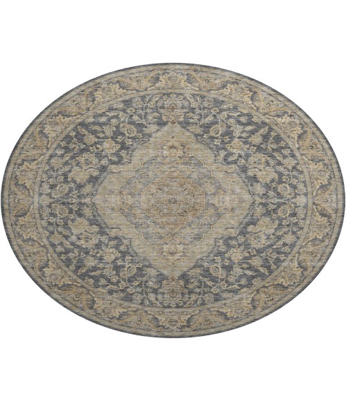 Dalyn Luxury Washable Hatay HY3 Charcoal 8' x 8' Round Rug