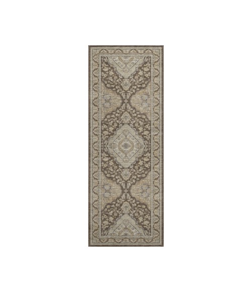 Dalyn Luxury Washable Hatay HY3 Chocolate 2'3" x 7'6" Runner Rug