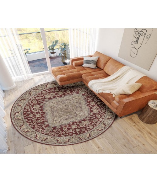 Dalyn Luxury Washable Hatay HY3 Garnet 8' x 8' Round Rug