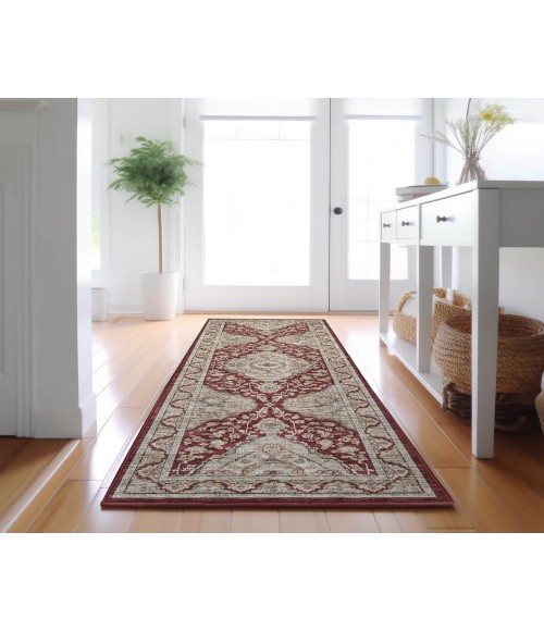 Dalyn Luxury Washable Hatay HY3 Garnet 2'3" x 7'6" Runner Rug