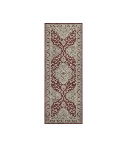 Dalyn Luxury Washable Hatay HY3 Garnet 2'3" x 7'6" Runner Rug