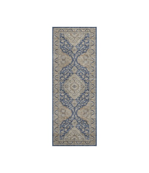 Dalyn Luxury Washable Hatay HY3 Navy 2'3" x 7'6" Runner Rug