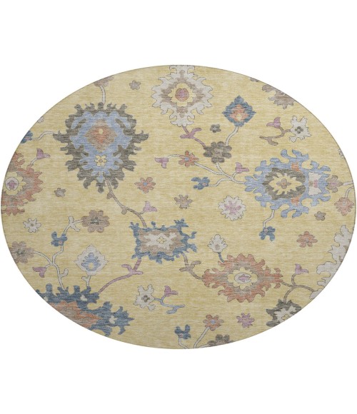 Dalyn Luxury Washable Hatay HY4 Gold 8' x 8' Round Rug
