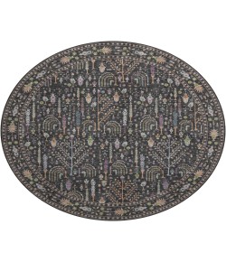 Dalyn Luxury Washable Hatay HY5 Black 8' x 8' Round Rug