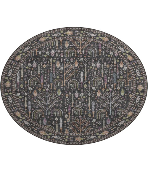 Dalyn Luxury Washable Hatay HY5 Black 8' x 8' Round Rug